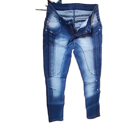 Jeans Wear Jeggings Large Womens Distressed Button Zipper - Picture 3 of 16